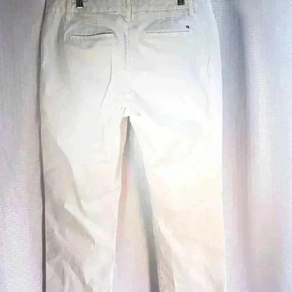 Women's Tommy Hilfiger Size 12 White flat front straight leg pants stretch - Picture 6 of 14